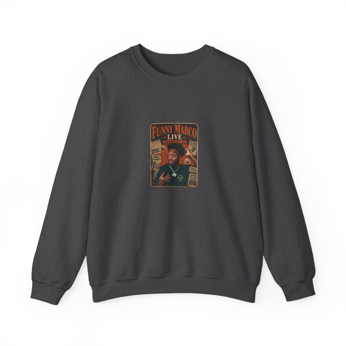 Funny Marco "Funny Marco Live" Crewneck - alternate angle 4, merchandise