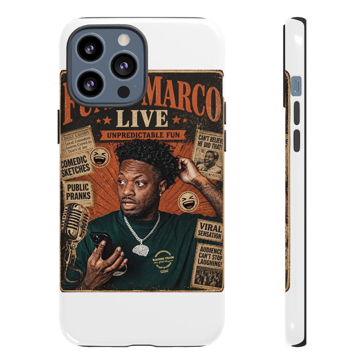 Funny Marco "Funny Marco Live" Phone Case - alternate angle 2, merchandise